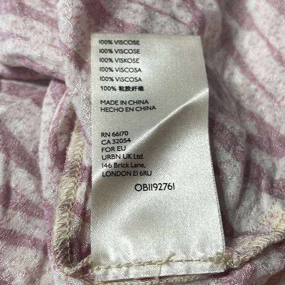 Free People Pink Zebra Print Button Down Tank Top - Picture 9 of 9